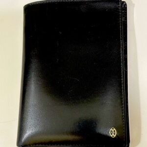 Cartier Black Leather Wallet pre owned excellent condition